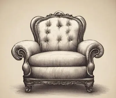 Gravure d'un fauteuil bergère
